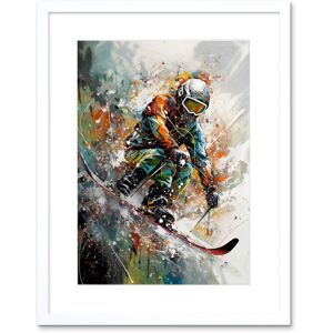 Artery8 Wall Art Print Skier Skiing Winter Sport Paint Splat Painting Artwork Framed 9X7 Inch in White Size: W7" x H9" White W7" x H9" Artery8 Wall Art Print Skier Skiing Winter Sport Paint Splat Painting Artwork Framed 9X7 Inch in White Size: W7" x H9" White W7" x H9"