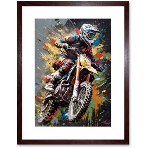 Artery8 Wall Art Print Dirt Bike Sport Splatter Paint Motocross Rider Artwork Framed 9X7 Inch in Brown Size: W7" x H9" Brown W7" x H9" Artery8 Wall Art Print Dirt Bike Sport Splatter Paint Motocross Rider Artwork Framed 9X7 Inch in Brown Size: W7" x H9" Brown W7" x H9"