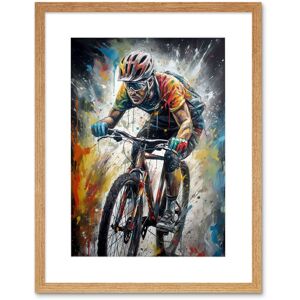 Artery8 Wall Art Print Bike Rider Racing Paint Splat Sport Bicycle Race Artwork Framed 9X7 Inch in Beige Size: W7" x H9" Beige W7" x H9" Artery8 Wall Art Print Bike Rider Racing Paint Splat Sport Bicycle Race Artwork Framed 9X7 Inch in Beige Size: W7" x H9" Beige W7" x H9"
