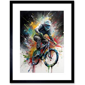 Artery8 Wall Art Print Mountain Biking Extreme Sport Paint Splat Portrait Artwork Framed 9X7 Inch in Black Size: W7" x H9" Black W7" x H9" Artery8 Wall Art Print Mountain Biking Extreme Sport Paint Splat Portrait Artwork Framed 9X7 Inch in Black Size: W7" x H9" Black W7" x H9"