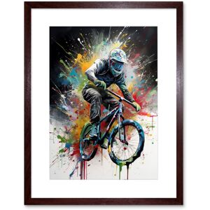 Artery8 Wall Art Print Mountain Biking Extreme Sport Paint Splat Portrait Artwork Framed 9X7 Inch in Brown Size: W7" x H9" Brown W7" x H9" Artery8 Wall Art Print Mountain Biking Extreme Sport Paint Splat Portrait Artwork Framed 9X7 Inch in Brown Size: W7" x H9" Brown W7" x H9"