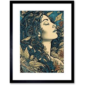 Artery8 Wall Art Print Mother Nature Modern Boho Art Nouveau Linocut Artwork Framed 9X7 Inch in Black Size: W7" x H9" Black W7" x H9" Artery8 Wall Art Print Mother Nature Modern Boho Art Nouveau Linocut Artwork Framed 9X7 Inch in Black Size: W7" x H9" Black W7" x H9"