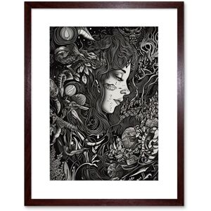 Artery8 Wall Art Print Nature Goddess Black & White Modern Artwork Framed 9X7 Inch in Brown Size: W7" x H9" Brown W7" x H9" Artery8 Wall Art Print Nature Goddess Black & White Modern Artwork Framed 9X7 Inch in Brown Size: W7" x H9" Brown W7" x H9"