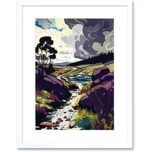 Artery8 Wall Art Print Stormy Clouds over Stream Wild Scottish Landscape Artwork Framed 9X7 Inch in White Size: W7" x H9" White W7" x H9" Artery8 Wall Art Print Stormy Clouds over Stream Wild Scottish Landscape Artwork Framed 9X7 Inch in White Size: W7" x H9" White W7" x H9"