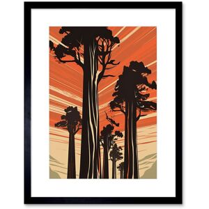 Artery8 Wall Art Print Sequoia National Forest Large Tree Linocut Poster Artwork Framed 9X7 Inch in Black Size: W7" x H9" Black W7" x H9" Artery8 Wall Art Print Sequoia National Forest Large Tree Linocut Poster Artwork Framed 9X7 Inch in Black Size: W7" x H9" Black W7" x H9"