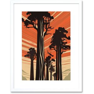 Artery8 Wall Art Print Sequoia National Forest Large Tree Linocut Poster Artwork Framed 9X7 Inch in White Size: W7" x H9" White W7" x H9" Artery8 Wall Art Print Sequoia National Forest Large Tree Linocut Poster Artwork Framed 9X7 Inch in White Size: W7" x H9" White W7" x H9"