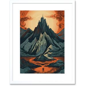Artery8 Wall Art Print Erebor The Lonely Mountain Landscape Artwork Framed 9X7 Inch in White Size: W7" x H9" White W7" x H9" Artery8 Wall Art Print Erebor The Lonely Mountain Landscape Artwork Framed 9X7 Inch in White Size: W7" x H9" White W7" x H9"
