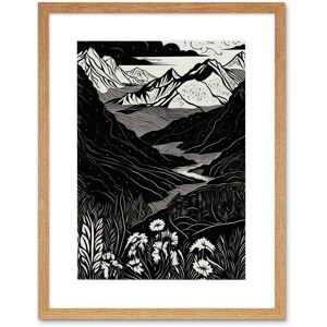 Artery8 Wall Art Print Wildflowers in Spring Mountain Landscape Linocut Artwork Framed 9X7 Inch in Beige Size: W7" x H9" Beige W7" x H9" Artery8 Wall Art Print Wildflowers in Spring Mountain Landscape Linocut Artwork Framed 9X7 Inch in Beige Size: W7" x H9" Beige W7" x H9"