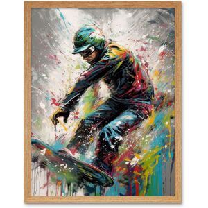 Artery8 Wall Art Print Snowboarding Extreme Sport Athlete Paint Splat Art Framed in Light Oak Size: W12" x H16" Light Oak W12" x H16" Artery8 Wall Art Print Snowboarding Extreme Sport Athlete Paint Splat Art Framed in Light Oak Size: W12" x H16" Light Oak W12" x H16"