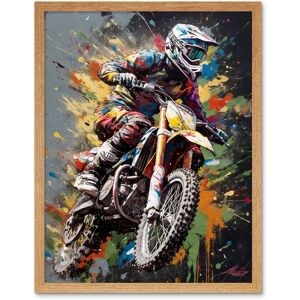 Artery8 Wall Art Print Dirt Bike Sport Splatter Paint Motocross Rider Art Framed in Light Oak Size: W12" x H16" Light Oak W12" x H16" Artery8 Wall Art Print Dirt Bike Sport Splatter Paint Motocross Rider Art Framed in Light Oak Size: W12" x H16" Light Oak W12" x H16"