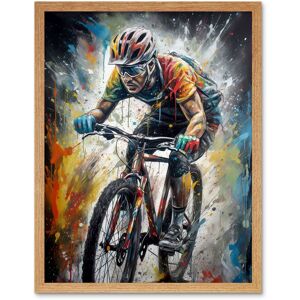 Artery8 Wall Art Print Bike Rider Racing Paint Splat Sport Bicycle Race Art Framed in Light Oak Size: W12" x H16" Light Oak W12" x H16" Artery8 Wall Art Print Bike Rider Racing Paint Splat Sport Bicycle Race Art Framed in Light Oak Size: W12" x H16" Light Oak W12" x H16"