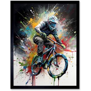 Artery8 Wall Art Print Mountain Biking Extreme Sport Paint Splat Portrait Art Framed in Black Size: W12" x H16" Black W12" x H16" Artery8 Wall Art Print Mountain Biking Extreme Sport Paint Splat Portrait Art Framed in Black Size: W12" x H16" Black W12" x H16"
