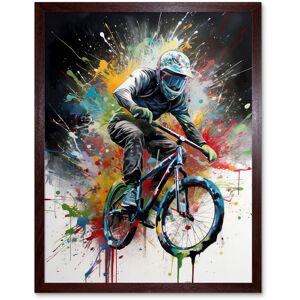 Artery8 Wall Art Print Mountain Biking Extreme Sport Paint Splat Portrait Art Framed in Brown Size: W12" x H16" Brown W12" x H16" Artery8 Wall Art Print Mountain Biking Extreme Sport Paint Splat Portrait Art Framed in Brown Size: W12" x H16" Brown W12" x H16"