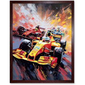 Artery8 Wall Art Print Grand Prix Championship Cars Racing on Track Art Framed in Brown Size: W12" x H16" Brown W12" x H16" Artery8 Wall Art Print Grand Prix Championship Cars Racing on Track Art Framed in Brown Size: W12" x H16" Brown W12" x H16"