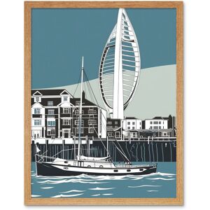 Artery8 Wall Art Print Portsmouth Historic Dockyard with Spinnaker Tower Art Framed in Light Oak Size: W12" x H16" Light Oak W12" x H16" Artery8 Wall Art Print Portsmouth Historic Dockyard with Spinnaker Tower Art Framed in Light Oak Size: W12" x H16" Light Oak W12" x H16"