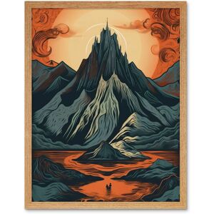 Artery8 Wall Art Print Erebor The Lonely Mountain Landscape Art Framed in Light Oak Size: W12" x H16" Light Oak W12" x H16" Artery8 Wall Art Print Erebor The Lonely Mountain Landscape Art Framed in Light Oak Size: W12" x H16" Light Oak W12" x H16"