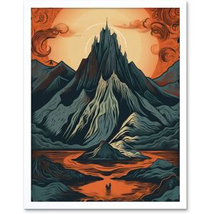 Artery8 Wall Art Print Erebor The Lonely Mountain Landscape Art Framed in White Size: W12" x H16" White W12" x H16" Artery8 Wall Art Print Erebor The Lonely Mountain Landscape Art Framed in White Size: W12" x H16" White W12" x H16"