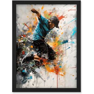 Artery8 Parkour Jump Urban Sport Paint Splat Action Shot Artwork Framed Wall Art Print A4 in Black Black Artery8 Parkour Jump Urban Sport Paint Splat Action Shot Artwork Framed Wall Art Print A4 in Black Black