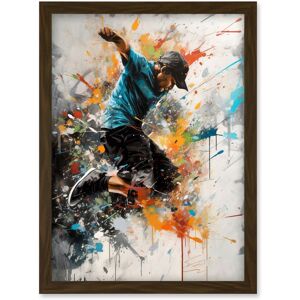 Artery8 Parkour Jump Urban Sport Paint Splat Action Shot Artwork Framed Wall Art Print A4 in Brown Brown Artery8 Parkour Jump Urban Sport Paint Splat Action Shot Artwork Framed Wall Art Print A4 in Brown Brown