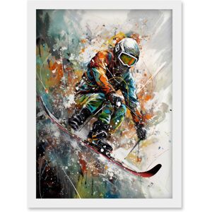 Artery8 - Skier Skiing Winter Paint Splat - A4 - Wall Art Print Artery8 - Skier Skiing Winter Paint Splat - A4 - Wall Art Print