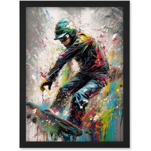 Artery8 - Snowboarding Extreme Sport Artwork - Framed - A4 - Wall art Artery8 - Snowboarding Extreme Sport Artwork - Framed - A4 - Wall art