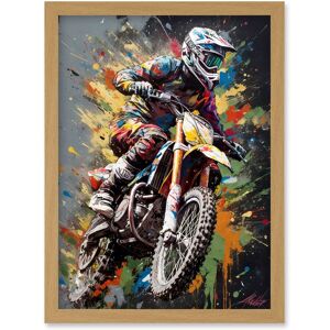Artery8 Dirt Bike Sport Splatter Paint Motocross Rider Artwork Framed Wall Art Print A4 in Light Oak Light Oak Artery8 Dirt Bike Sport Splatter Paint Motocross Rider Artwork Framed Wall Art Print A4 in Light Oak Light Oak