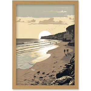 Artery8 - Sunrise Walk on Filey Beach - A4 - Framed Wall Art Artery8 - Sunrise Walk on Filey Beach - A4 - Framed Wall Art