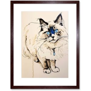Artery8 Wall Art Print Blue Point Ragdoll Cat Sketch Drawing Portrait Artwork Framed 9X7 Inch in Brown Size: W7" x H9" Brown W7" x H9" Artery8 Wall Art Print Blue Point Ragdoll Cat Sketch Drawing Portrait Artwork Framed 9X7 Inch in Brown Size: W7" x H9" Brown W7" x H9"