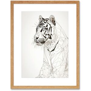 Artery8 Wall Art Print White Tiger Line Drawing Polygon Stripes Pattern Artwork Framed 9X7 Inch in Beige Size: W7" x H9" Beige W7" x H9" Artery8 Wall Art Print White Tiger Line Drawing Polygon Stripes Pattern Artwork Framed 9X7 Inch in Beige Size: W7" x H9" Beige W7" x H9"