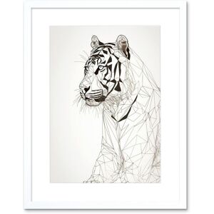 Artery8 Wall Art Print White Tiger Line Drawing Polygon Stripes Pattern Artwork Framed 9X7 Inch Size: W7" x H9" White W7" x H9" Artery8 Wall Art Print White Tiger Line Drawing Polygon Stripes Pattern Artwork Framed 9X7 Inch Size: W7" x H9" White W7" x H9"
