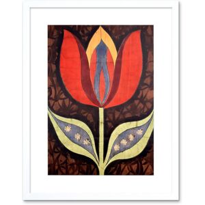 Artery8 Wall Art Print A Single Tulip Flower Batik Style Pattern Folk Artwork Framed 9X7 Inch in White Size: W7" x H9" White W7" x H9" Artery8 Wall Art Print A Single Tulip Flower Batik Style Pattern Folk Artwork Framed 9X7 Inch in White Size: W7" x H9" White W7" x H9"