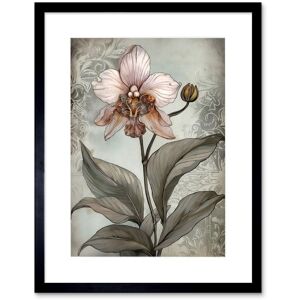Artery8 Wall Art Print Art Nouveau Pink Orchid Bloom Flower Watercolour Artwork Framed 9X7 Inch in Black Size: W7" x H9" Black W7" x H9" Artery8 Wall Art Print Art Nouveau Pink Orchid Bloom Flower Watercolour Artwork Framed 9X7 Inch in Black Size: W7" x H9" Black W7" x H9"