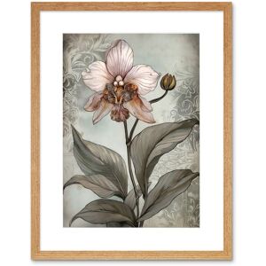 Artery8 Wall Art Print Art Nouveau Pink Orchid Bloom Flower Watercolour Artwork Framed 9X7 Inch in Beige Size: W7" x H9" Beige W7" x H9" Artery8 Wall Art Print Art Nouveau Pink Orchid Bloom Flower Watercolour Artwork Framed 9X7 Inch in Beige Size: W7" x H9" Beige W7" x H9"