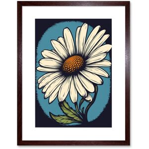Artery8 Wall Art Print A Single Daisy Flower Bloom Bold Rockabilly Americana 50s Artwork Framed 9X7 Inch in Brown Size: W7" x H9" Brown W7" x H9" Artery8 Wall Art Print A Single Daisy Flower Bloom Bold Rockabilly Americana 50s Artwork Framed 9X7 Inch in Brown Size: W7" x H9" Brown W7" x H9"