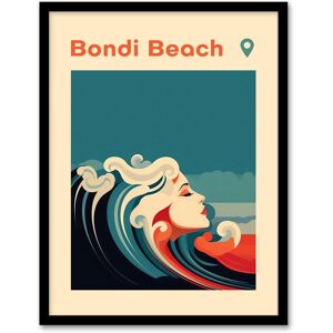 Artery8 Wall Art Print The Seaside Calls Bondi Beach Australia Modern Woman of the Waves Sea Siren Ocean Art Framed in Blue Size: W12" x H16" Blue W12" x H16" Artery8 Wall Art Print The Seaside Calls Bondi Beach Australia Modern Woman of the Waves Sea Siren Ocean Art Framed in Blue Size: W12" x H16" Blue W12" x H16"