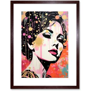 Artery8 Wall Art Print Don't Burst My Bubble Female Glam Aesthetic Portrait Pink Blue Gold Linocut Teen Room Artwork Framed 9X7 Inch Brown W7" x H9" Artery8 Wall Art Print Don't Burst My Bubble Female Glam Aesthetic Portrait Pink Blue Gold Linocut Teen Room Artwork Framed 9X7 Inch Brown W7" x H9"