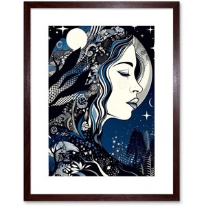 Artery8 Wall Art Print New Moon Goddess Winter Moonlit Witchy Forest Starry Night Mother Nature Boho Patterns Artwork Framed 9X7 Inch Brown W7" x H9" Artery8 Wall Art Print New Moon Goddess Winter Moonlit Witchy Forest Starry Night Mother Nature Boho Patterns Artwork Framed 9X7 Inch Brown W7" x H9"