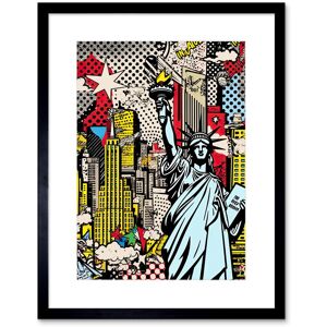 Artery8 Wall Art Print New York City Skyline Statue of Liberty Pop Art Comic Book Style American Dream Artwork Framed 9X7 Inch Size: W7" x H9" Black W7" x H9" Artery8 Wall Art Print New York City Skyline Statue of Liberty Pop Art Comic Book Style American Dream Artwork Framed 9X7 Inch Size: W7" x H9" Black W7" x H9"