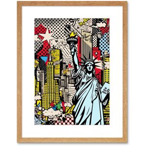 Artery8 Wall Art Print New York City Skyline Statue of Liberty Pop Art Comic Book Style American Dream Artwork Framed 9X7 Inch Size: W7" x H9" Beige W7" x H9" Artery8 Wall Art Print New York City Skyline Statue of Liberty Pop Art Comic Book Style American Dream Artwork Framed 9X7 Inch Size: W7" x H9" Beige W7" x H9"
