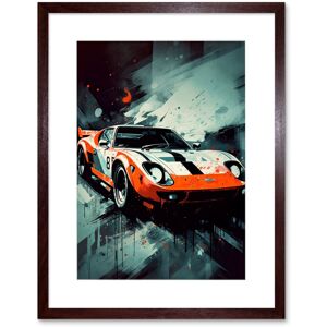Artery8 Wall Art Print Sports Car Racing Oil Painting Sports Supercar Driving Orange Gift for Him Artwork Framed 9X7 Inch in Brown Size: W7" x H9" Brown W7" x H9" Artery8 Wall Art Print Sports Car Racing Oil Painting Sports Supercar Driving Orange Gift for Him Artwork Framed 9X7 Inch in Brown Size: W7" x H9" Brown W7" x H9"