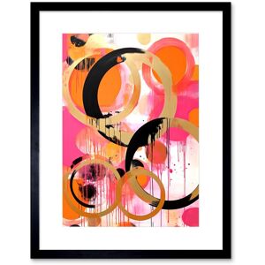 Artery8 Wall Art Print Abstract Circles Oil Painting Bright Pink Orange Gold Black Geometric Drip Paint Artwork Framed 9X7 Inch Size: W7" x H9" Black W7" x H9" Artery8 Wall Art Print Abstract Circles Oil Painting Bright Pink Orange Gold Black Geometric Drip Paint Artwork Framed 9X7 Inch Size: W7" x H9" Black W7" x H9"