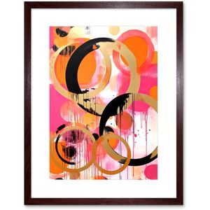 Artery8 Wall Art Print Abstract Circles Oil Painting Bright Pink Orange Gold Black Geometric Drip Paint Artwork Framed 9X7 Inch Size: W7" x H9" Brown W7" x H9" Artery8 Wall Art Print Abstract Circles Oil Painting Bright Pink Orange Gold Black Geometric Drip Paint Artwork Framed 9X7 Inch Size: W7" x H9" Brown W7" x H9"