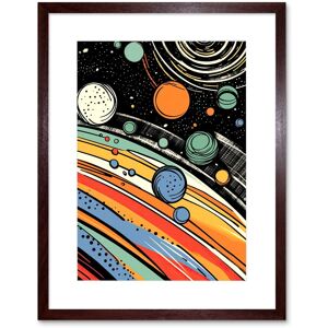 Artery8 Wall Art Print Outer Space Comic Book Style Pastel Colour Milky Way Planets Rings Moons Sun Boys Room Artwork Framed 9X7 Inch Brown W7" x H9" Artery8 Wall Art Print Outer Space Comic Book Style Pastel Colour Milky Way Planets Rings Moons Sun Boys Room Artwork Framed 9X7 Inch Brown W7" x H9"