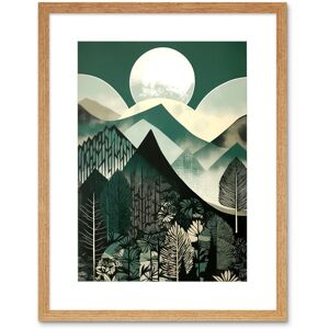 Artery8 Wall Art Print Full Moon Over Mountain Forest Linocut Mid Century Sage Green Moonlit Landscape Artwork Framed 9X7 Inch Size: W7" x H9" Beige W7" x H9" Artery8 Wall Art Print Full Moon Over Mountain Forest Linocut Mid Century Sage Green Moonlit Landscape Artwork Framed 9X7 Inch Size: W7" x H9" Beige W7" x H9"