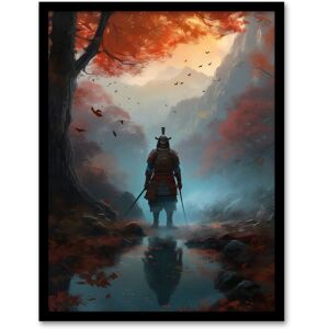 Artery8 Wall Art Print Samurai Guardian Concept Painting Mythical Kingdom Warrior in O-yoroi Armour Prepared for Battle in Foggy Autumn Forest Orange W12" x H16" Artery8 Wall Art Print Samurai Guardian Concept Painting Mythical Kingdom Warrior in O-yoroi Armour Prepared for Battle in Foggy Autumn Forest Orange W12" x H16"