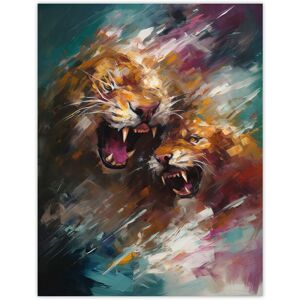 Artery8 A Big Cat Fight Jaguar Lion Leopard Action Painting Aqua Blue Extra Large XL Wall Art Poster Print Multicolor Artery8 A Big Cat Fight Jaguar Lion Leopard Action Painting Aqua Blue Extra Large XL Wall Art Poster Print Multicolor