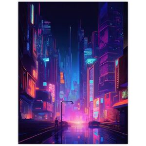 Artery8 Synthpop City Modern Neon Futuristic Cityscape Blue Purple Unframed Wall Art Print Poster Home Decor Premium Size: W12" x H16" Multicolor W12" x H16" Artery8 Synthpop City Modern Neon Futuristic Cityscape Blue Purple Unframed Wall Art Print Poster Home Decor Premium Size: W12" x H16" Multicolor W12" x H16"