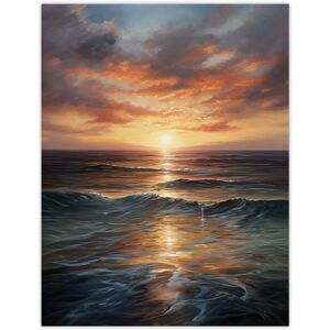 Artery8 Tranquil Seascape Sunset Ocean Waves On Sea Oil Painting Unframed Wall Art Print Poster Home Decor Premium Size: W12" x H16" Multicolor W12" x H16" Artery8 Tranquil Seascape Sunset Ocean Waves On Sea Oil Painting Unframed Wall Art Print Poster Home Decor Premium Size: W12" x H16" Multicolor W12" x H16"