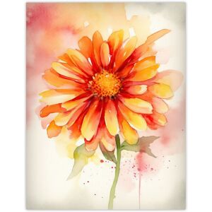 Artery8 Wall Art Print A Single Gerbera Daisy Soft Watercolour Painting Pink Green Orange Spring Bloom Flower Nature Colourful Bright Floral Modern Orange W24" x H32" Artery8 Wall Art Print A Single Gerbera Daisy Soft Watercolour Painting Pink Green Orange Spring Bloom Flower Nature Colourful Bright Floral Modern Orange W24" x H32"