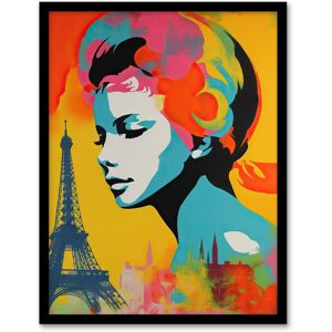 Artery8 Wall Art Print I Left My Heart In Paris Vibrant Painting Retro Woman Portrait With Eiffel Tower Cityscape Art Framed Size: W12" x H16" Multicolor W12" x H16" Artery8 Wall Art Print I Left My Heart In Paris Vibrant Painting Retro Woman Portrait With Eiffel Tower Cityscape Art Framed Size: W12" x H16" Multicolor W12" x H16"